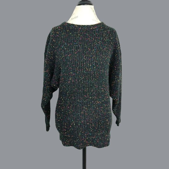Vintage Express Sweater Medium Black Knit - Picture 1 of 8